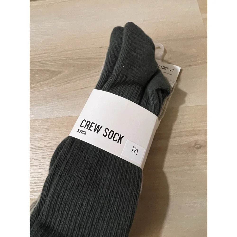DSG Unisex 3 Pair Olive Cobblestone‎ Crew Socks Size L Men's 8-13 Women's 10